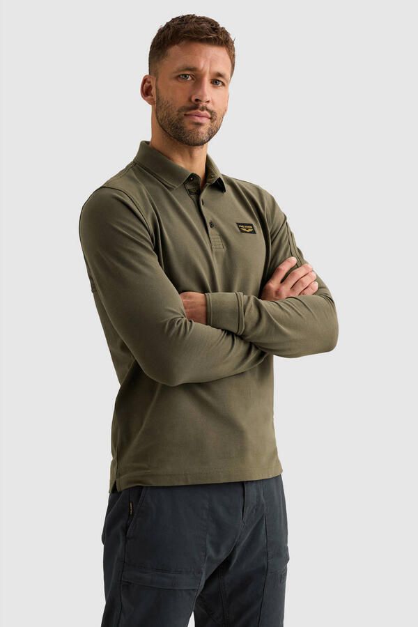 PME LEGEND American Classic polo met lange mouwen en flight pocket