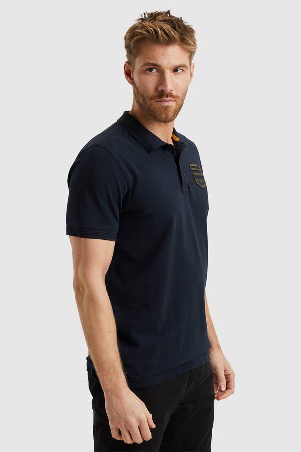 PME Legend regular fit polo met patches donkerblauw - Foto 2