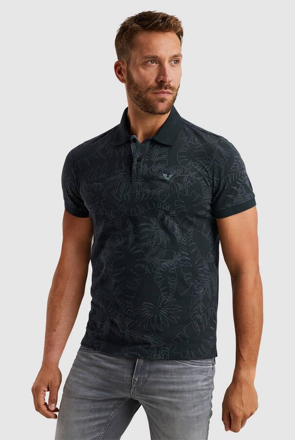 PME Legend regular fit polo met print donkerblauw
