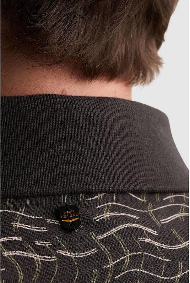 PME Legend regular fit polo met print donkerbruin - Foto 2