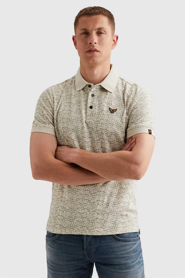 PME LEGEND Polo van 100% katoen met allover print