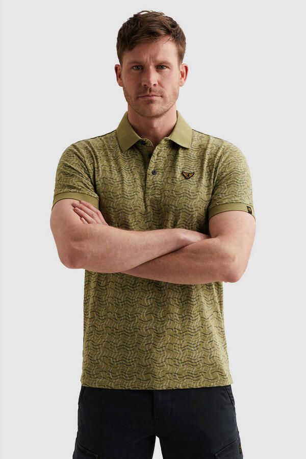PME LEGEND Polo van 100% katoen met allover print