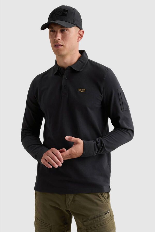 PME LEGEND American Classic polo met lange mouwen en flight pocket