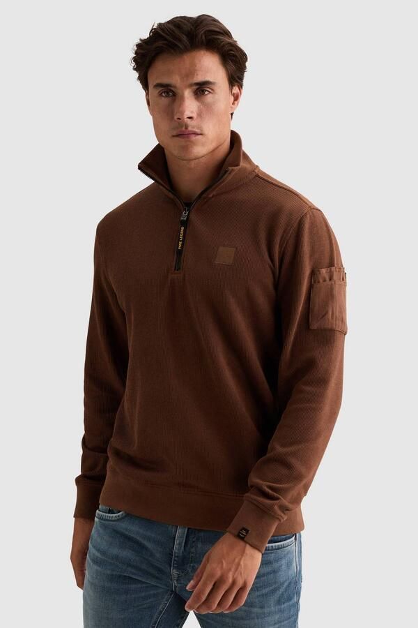 PME LEGEND Heren Truien & Vesten Half Zip Collar Flat Bruin - Foto 7
