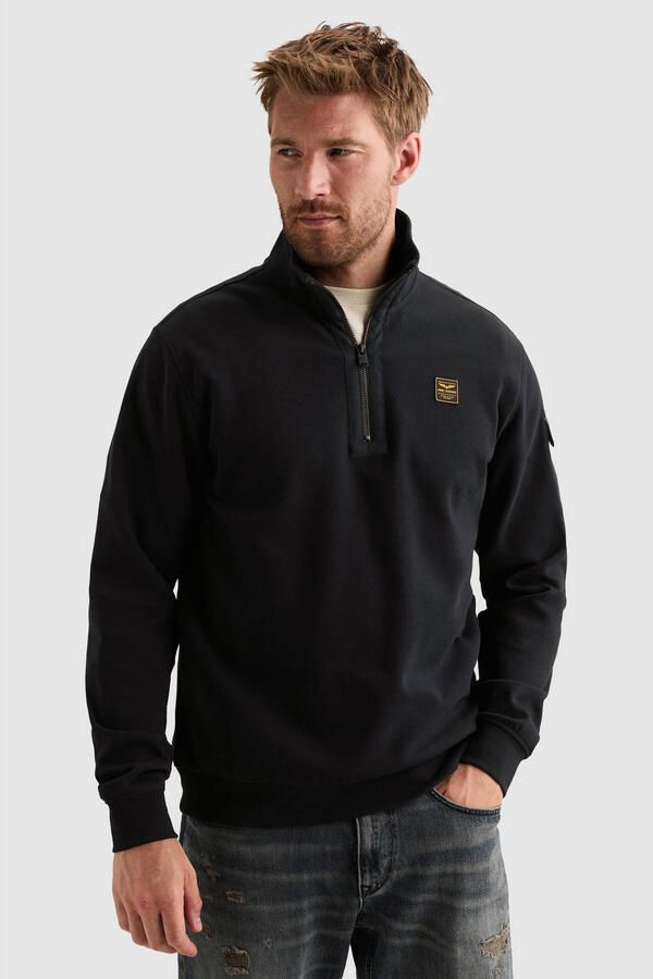 PME LEGEND Sweatshirt met halve rits en badge