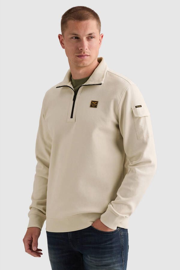 PME LEGEND Sweatshirt met halve rits en badge