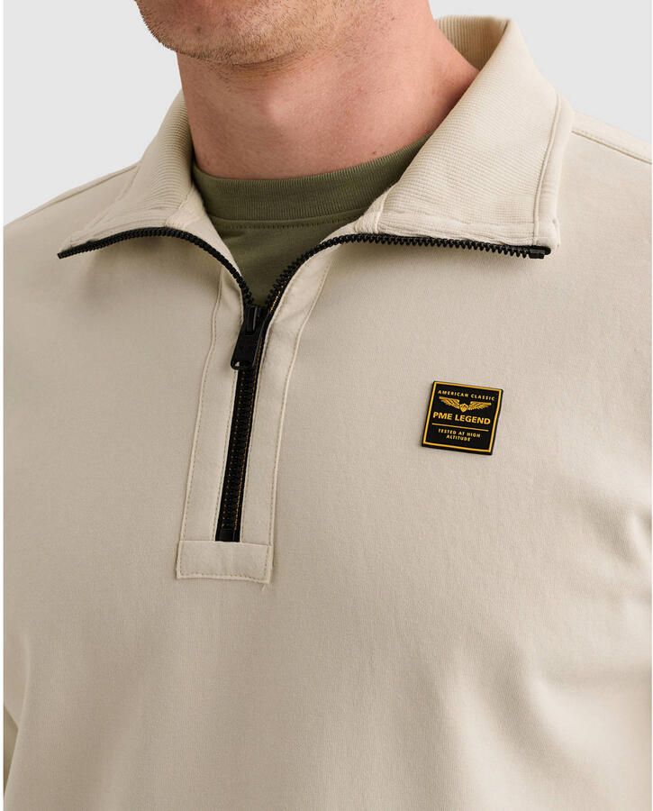 PME LEGEND Heren Truien & Vesten Half Zip Collar Interlock Jersey Ecru - Foto 6