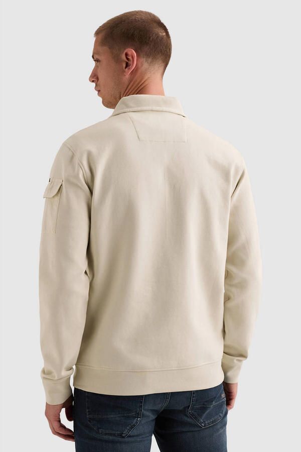 PME LEGEND Heren Truien & Vesten Half Zip Collar Interlock Jersey Ecru - Foto 7