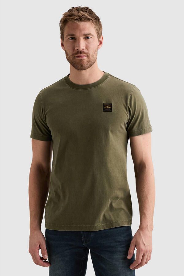 PME LEGEND T-shirt met garment-dye wassing en label