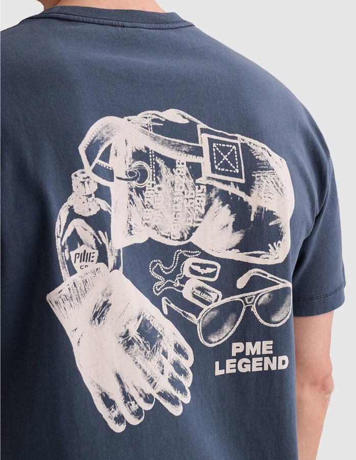 PME LEGEND T-shirt van jersey met klein artwork op de borst - Foto 2