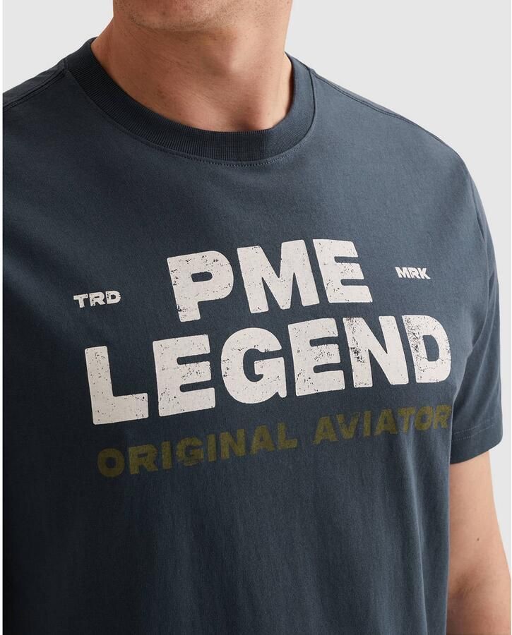 PME Legend regular fit T-shirt met logo donkerblauw