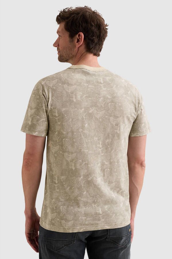 PME LEGEND T-shirt van slub jersey met subtiel allover print - Foto 3
