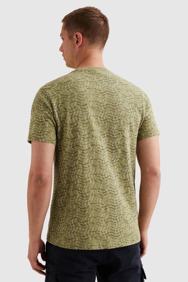 PME LEGEND T-shirt van slub jersey met allover print en badge