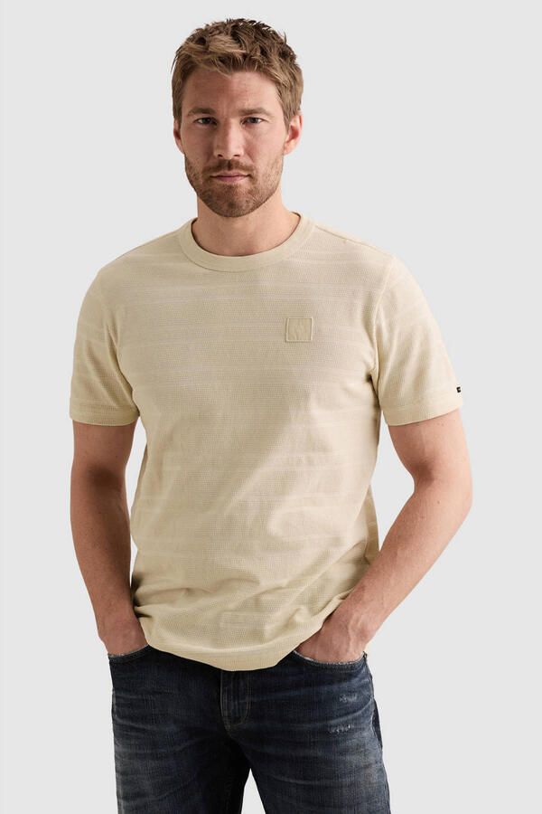 PME LEGEND T-shirt met streeppatroon en wafelstructuur