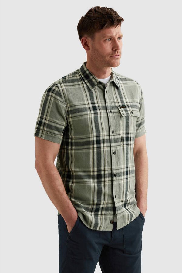 PME Legend regular geruit casual overhemd groen - Foto 3