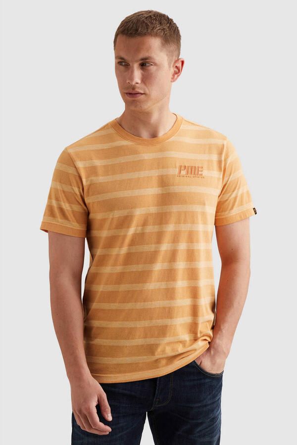 PME Legend regular gestreept T-shirt geel