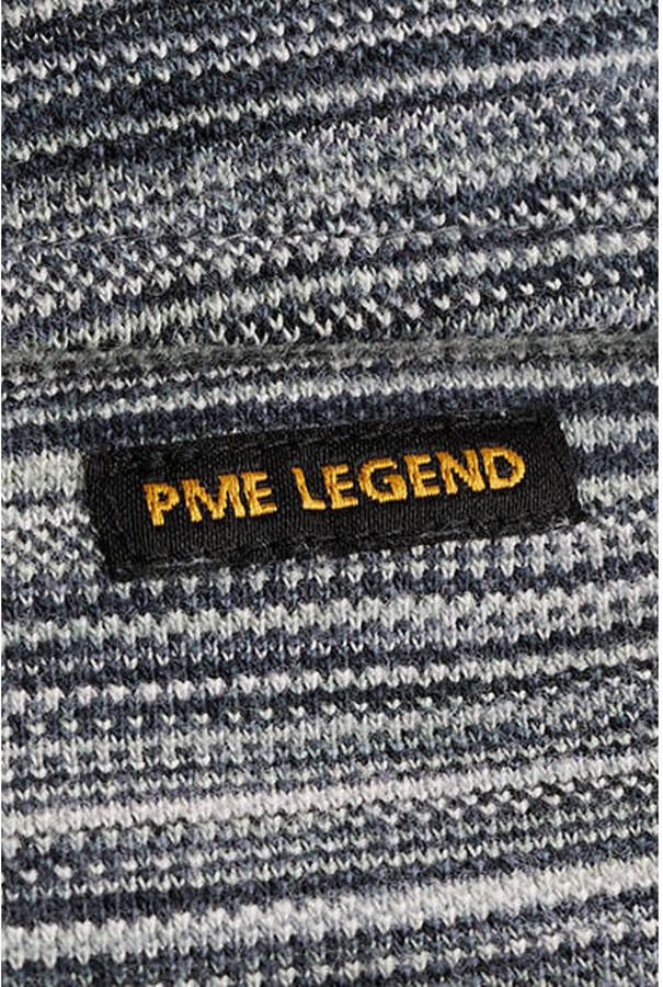 PME Legend regular gestreepte polo antraciet