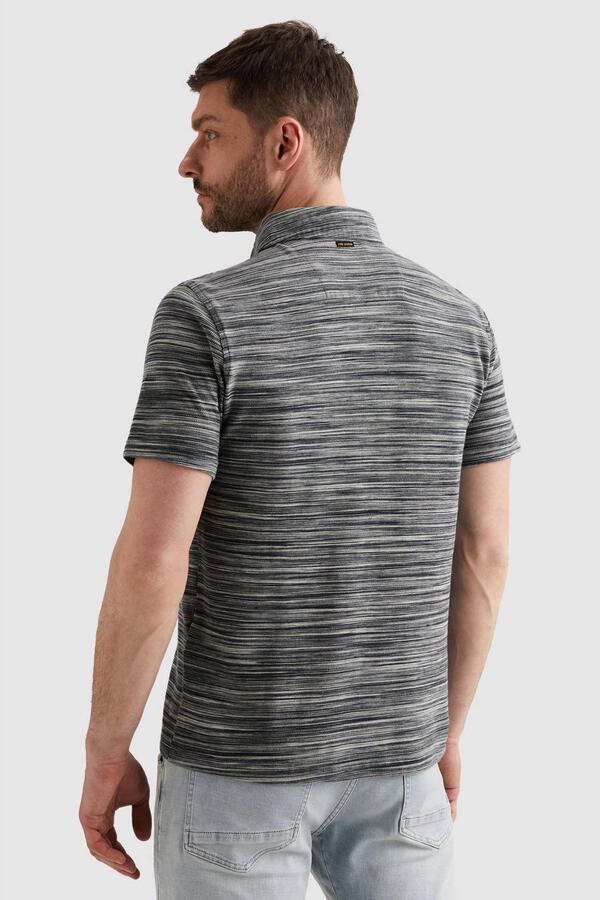 PME Legend regular gestreepte polo antraciet - Foto 2