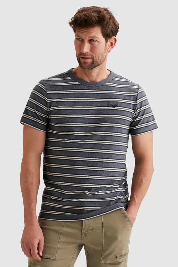 PME Legend regular gestreepte T-shirt blauw - Foto 3