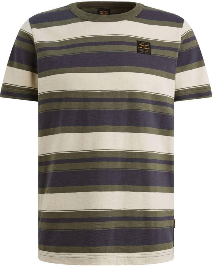 PME Legend regular gestreepte T-shirt groen