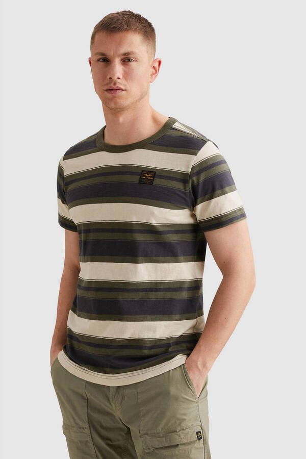PME Legend regular gestreepte T-shirt groen - Foto 3