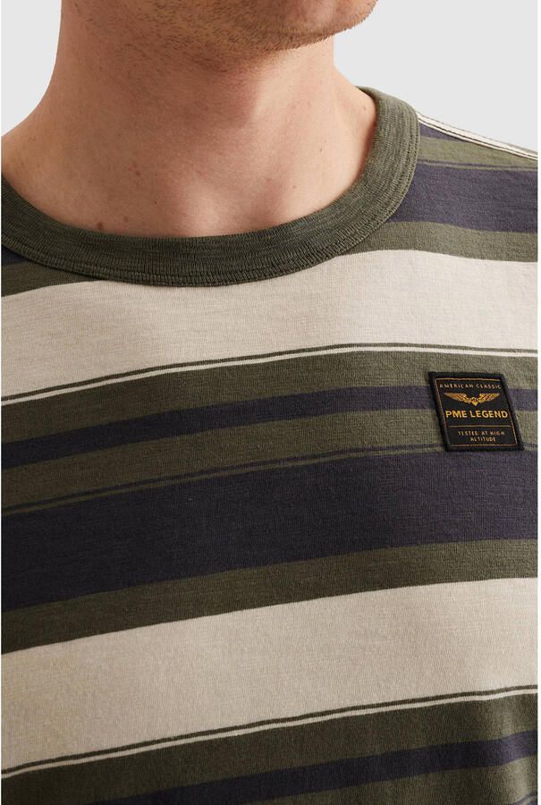 PME Legend regular gestreepte T-shirt groen - Foto 2