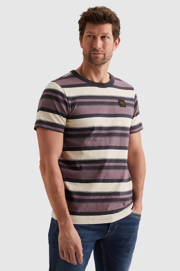 PME Legend T-shirt met ronde hals en labelstitching