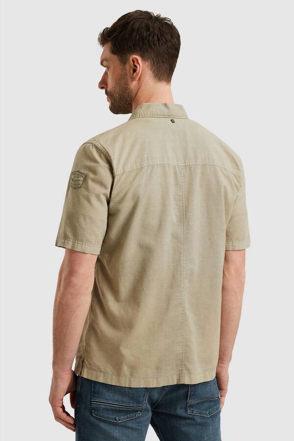 PME Legend Short Sleeve Overhemd Linen Blend Groen - Foto 2