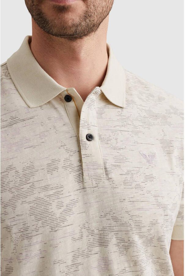 PME LEGEND Polo van slub jersey met allover print