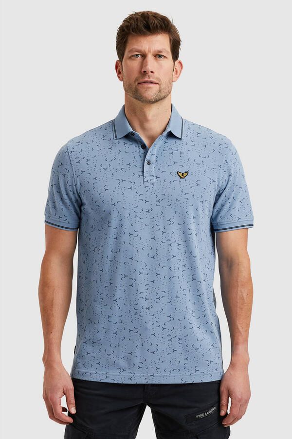 PME Legend Korte Mouw Polo Fijne Piqué Blue Heren