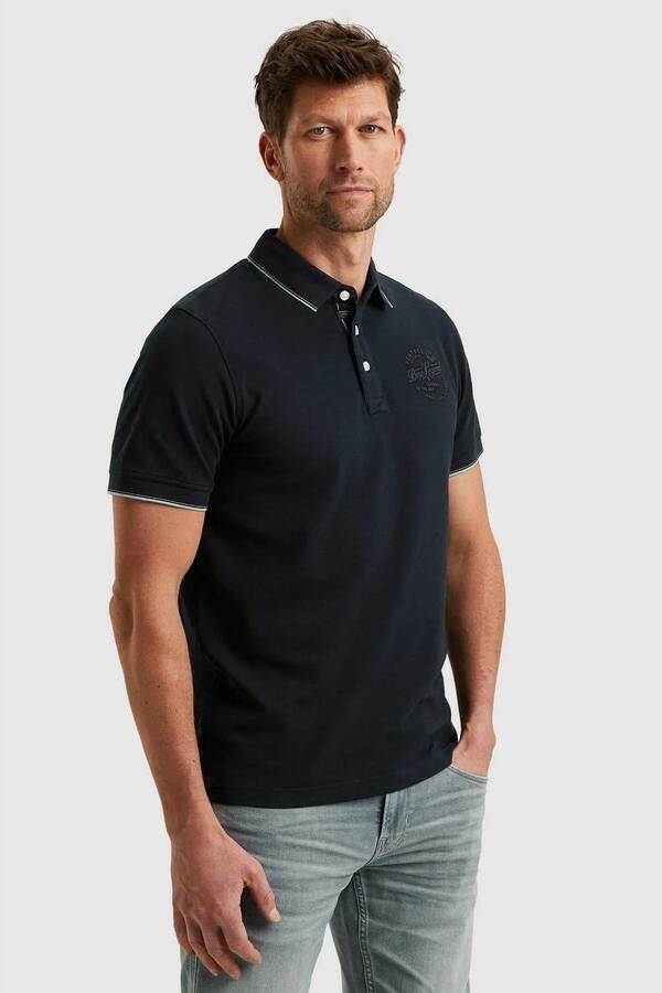 PME LEGEND Heren Polo's & T-shirts Stretch Pique Package Donkerblauw - Foto 5