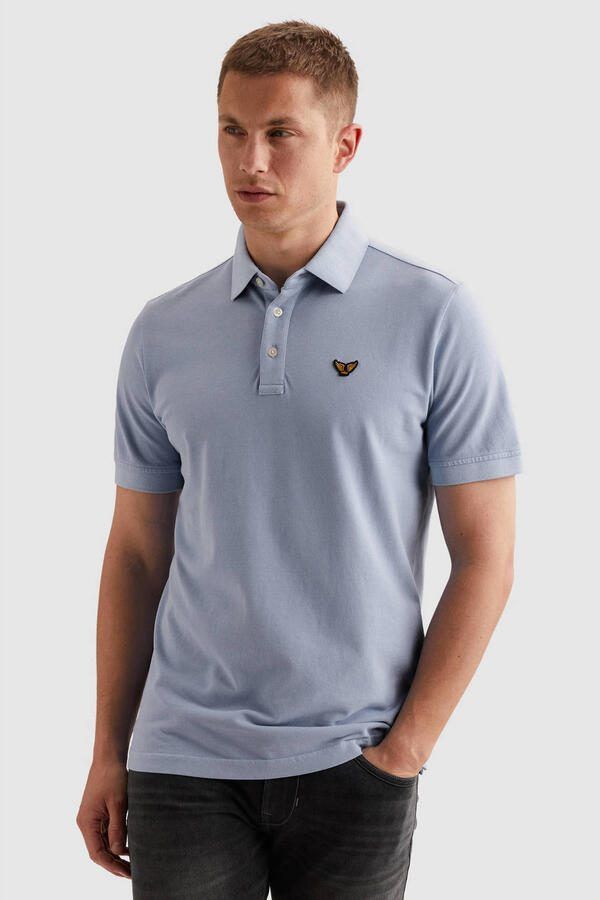 PME LEGEND Polo met tailwing logo en garment-dye wassing
