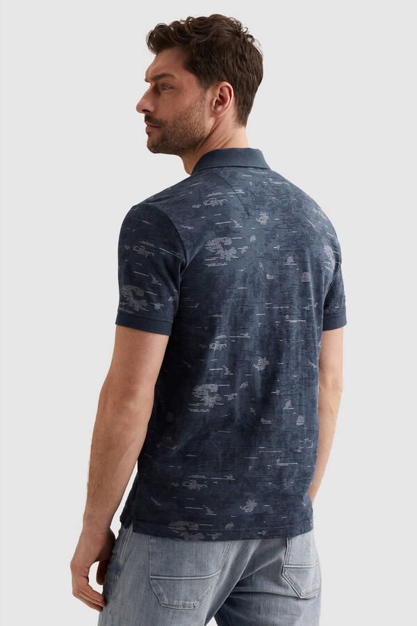 PME LEGEND Polo van slub jersey met allover print