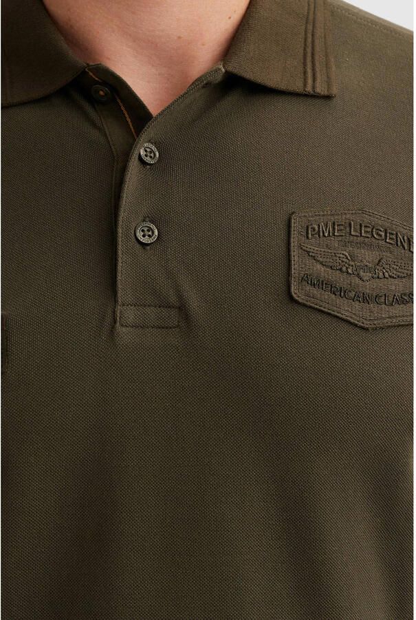 PME LEGEND Polo met badges en ribkraag