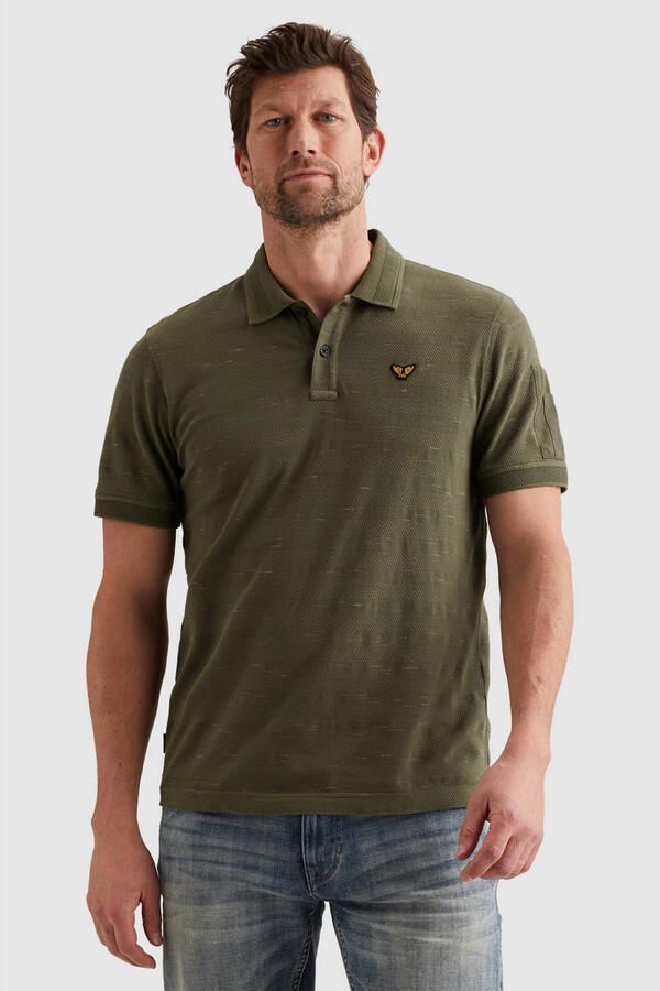 PME LEGEND Polo met streeppatroon en flight pocket