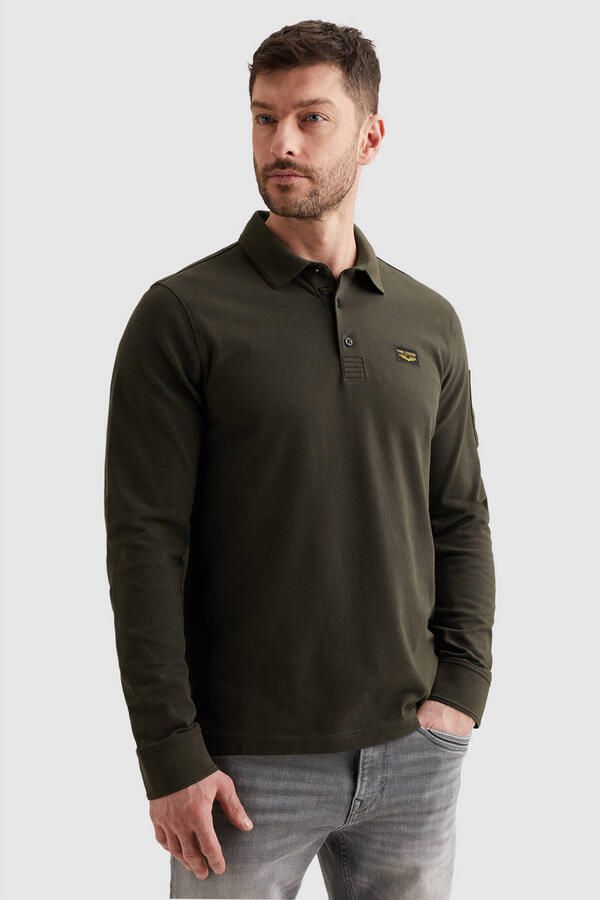 PME Legend American Classic Longsleeve Poloshirt Beluga Groen