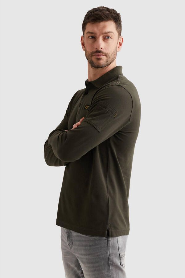 PME Legend American Classic Longsleeve Poloshirt Beluga Groen - Foto 2