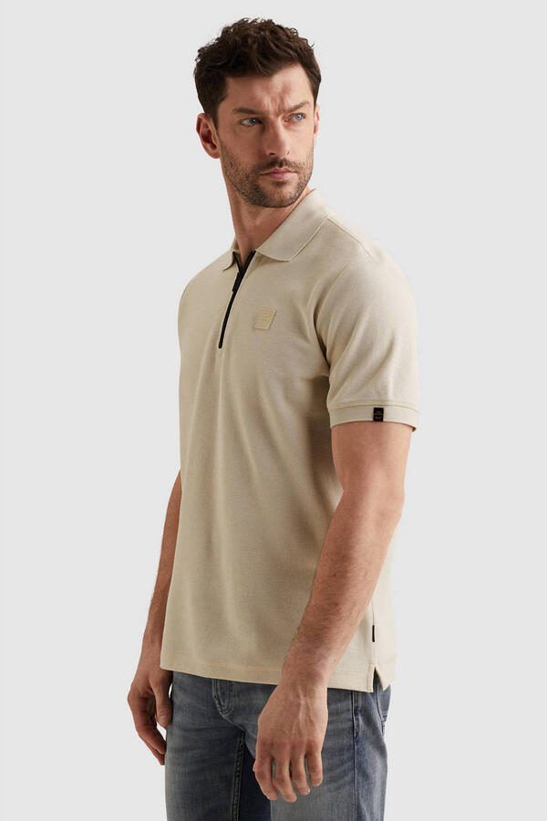 PME LEGEND Heren Polo's & T-shirts Waffle Structure Pique Creme - Foto 5