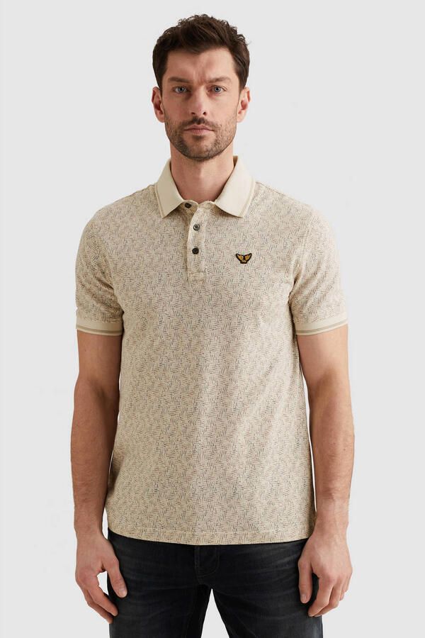 PME Legend Poloshirt Piqué Print Ecru