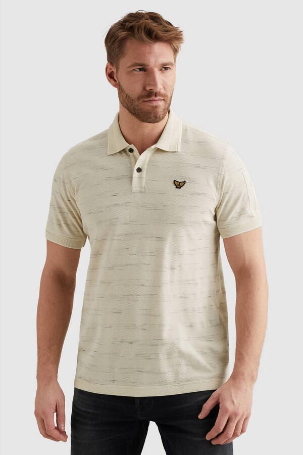PME LEGEND Polo met streeppatroon en flight pocket