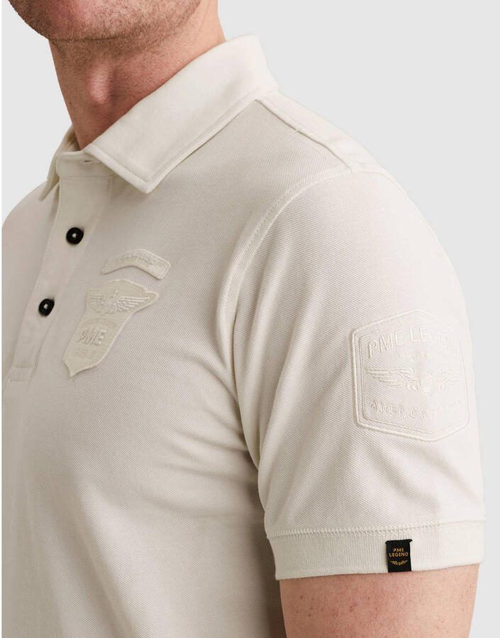 PME LEGEND Polo van piqué met badges - Foto 3