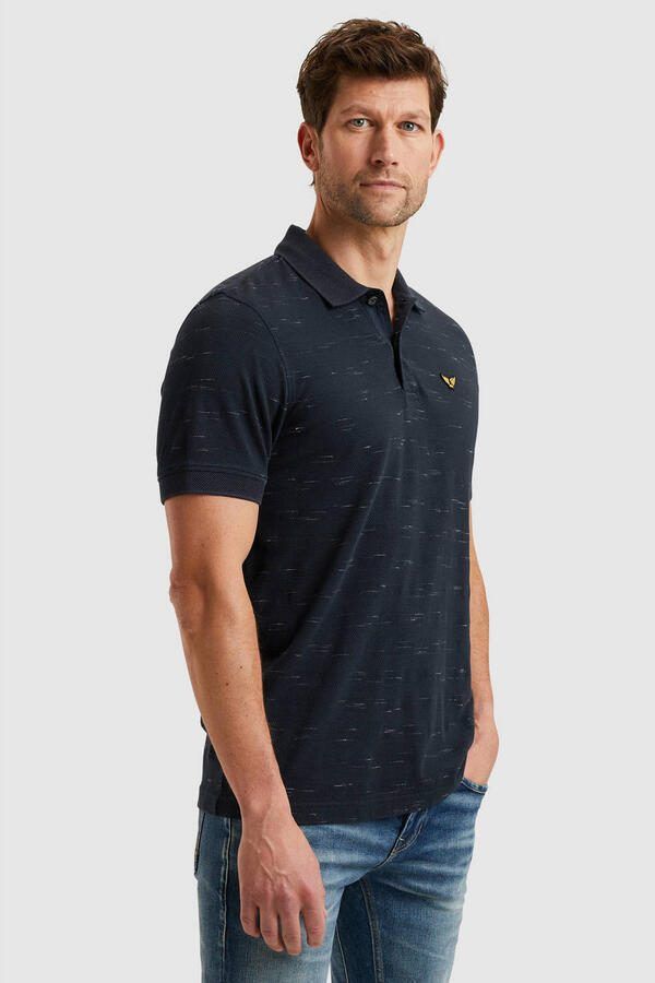 PME Legend regular polo gebreid donkerblauw - Foto 3