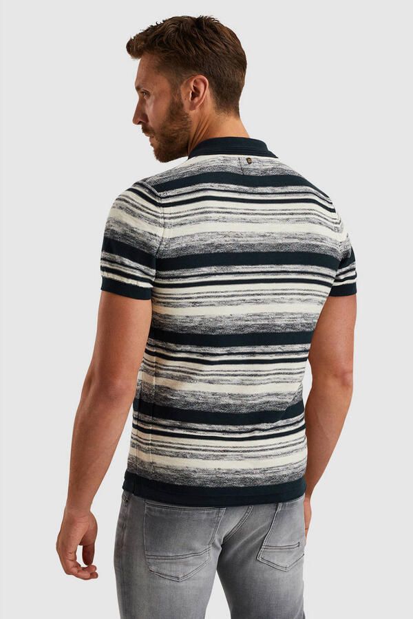 PME Legend Katoen Slub Grad Korte Mouw Polo Blue Heren