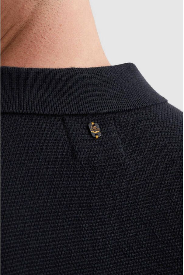 PME Legend regular polo gebreid donkerblauw
