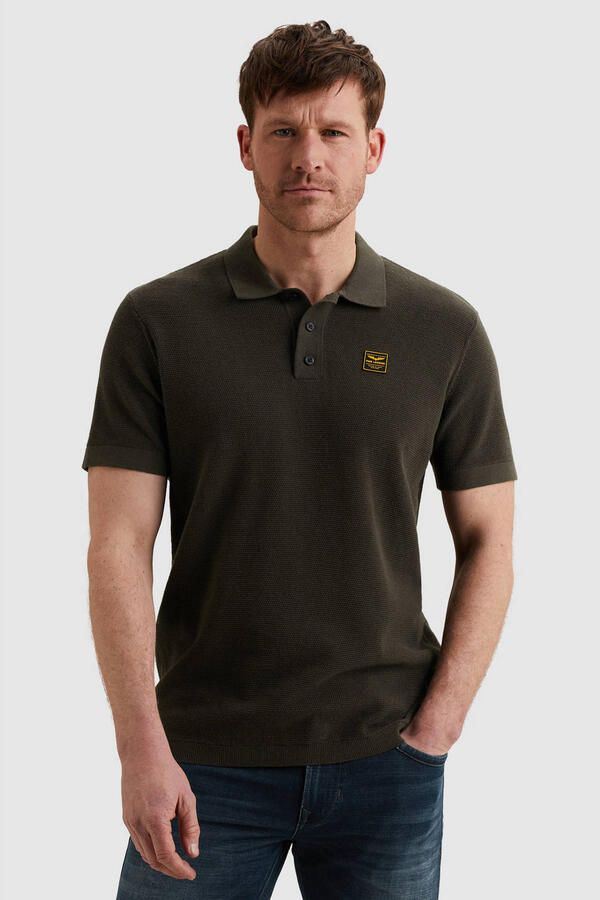 PME Legend Poloshirt Knitted Structure Groen