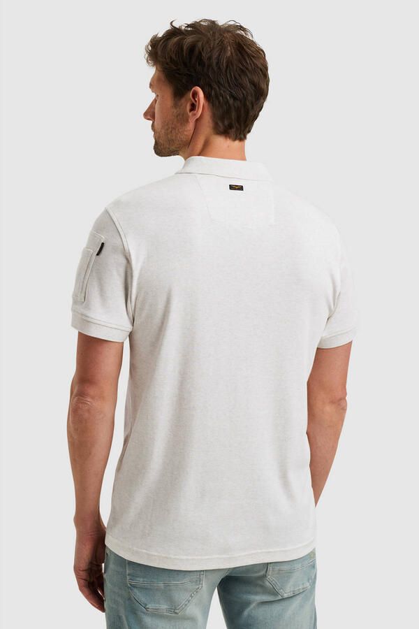 PME LEGEND Heren Polo's & T-shirts Short Sleeve Polo Interlock Melange Zip Beige - Foto 5
