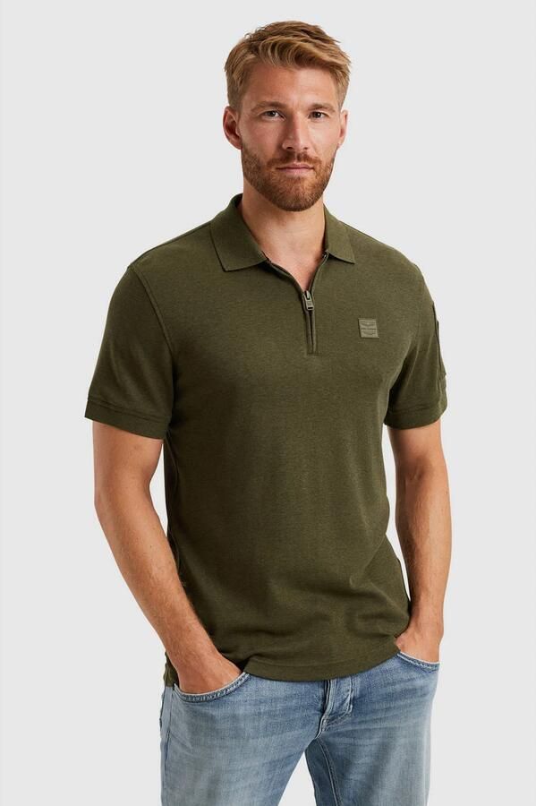 PME Legend Half-Zip Poloshirt Interlock Olijfgroen