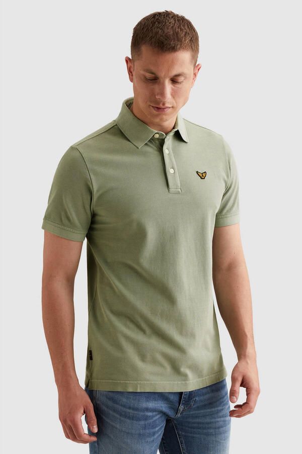 PME LEGEND Polo met garment-dye wassing en tailwing logo
