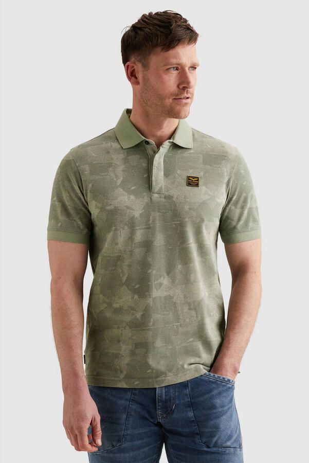 PME Legend Slim fit poloshirt met labelpatch