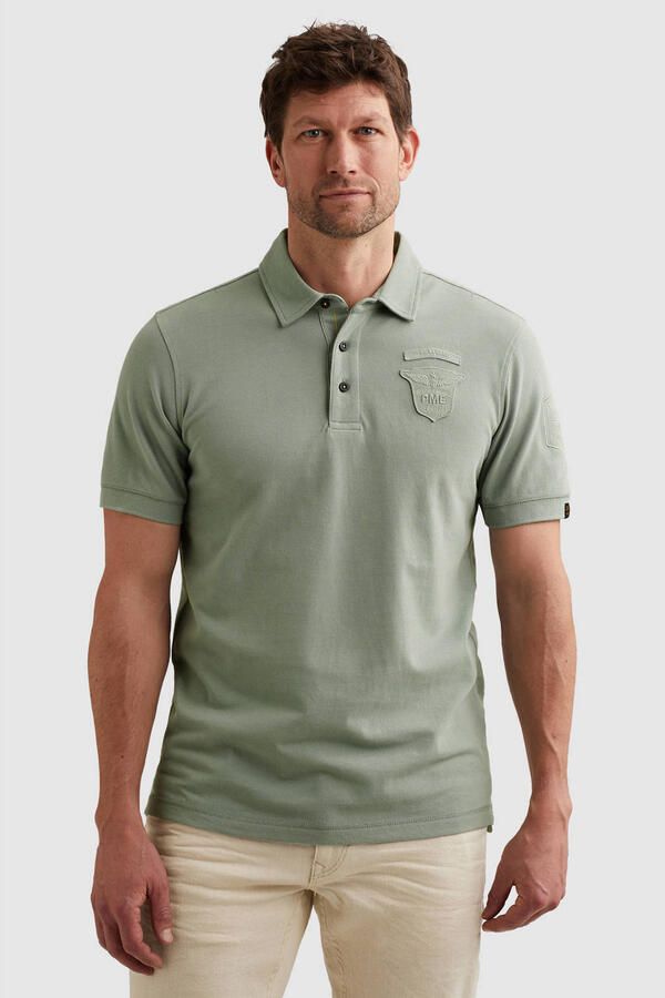 PME LEGEND Polo van piqué met badges